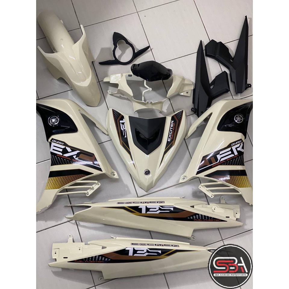 Yamaha Lc Lc V V Creamy White Exciter Coverset Bodyset Siap