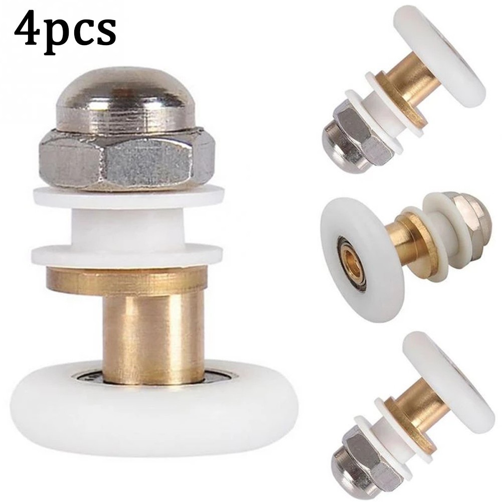 [SPMALL]4pcs Shower Room Pulley Bathroom Sliding Glass Door Wheels