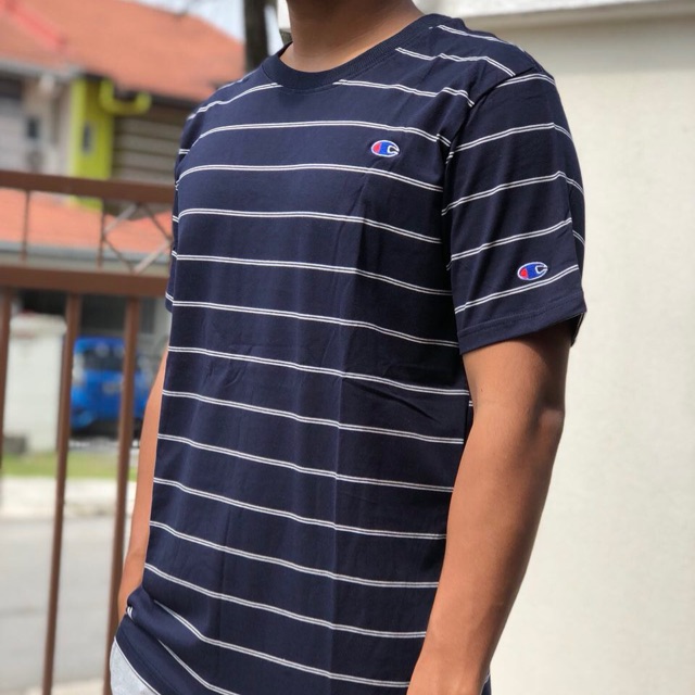 Champion striped outlet tee