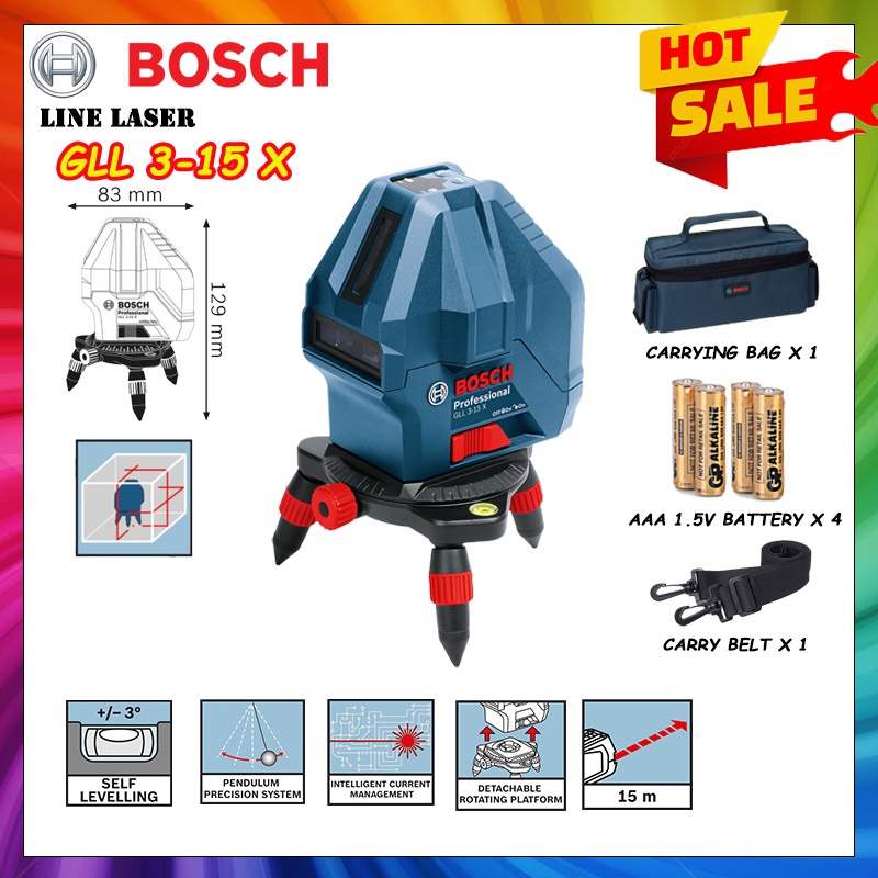 BOSCH GLL3 15X GLL 3 15 X SELF LEVELLING LINE LASER Shopee Malaysia