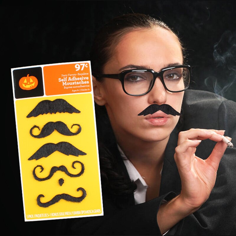Halloween Party Supplies Funny Costume Pirate Party Mustache Cosplay Fake Moustache Beard For