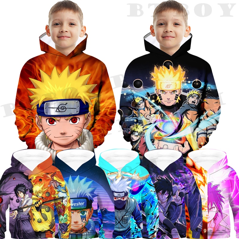 Newest Naruto Hoodie For Kids Anime 3 13 Years Old Baby Top Winter Children s Coat Hooded Long Sleeved Girls Clothing In Stocks