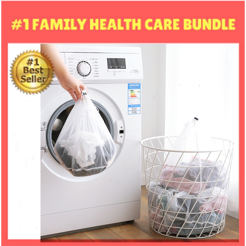 Drawstring Laundry Bag Washing Machine Clothes Cleaning Mesh Net