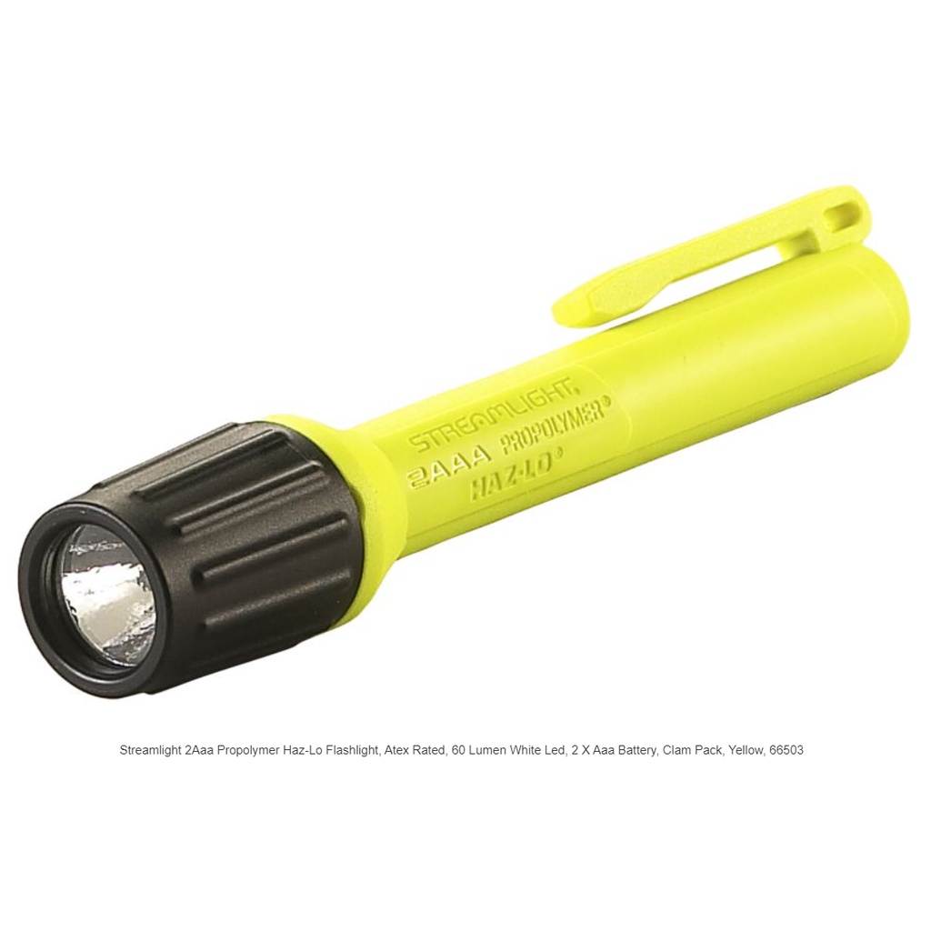 Streamlight 2AAA Propolymer Haz-Lo Atex Rated Flashlight- Explosion ...