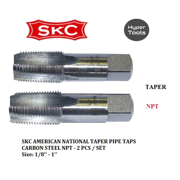 SKC American National Taper Pipe Taps Carbon Steel NPT (2 pcs / set ...