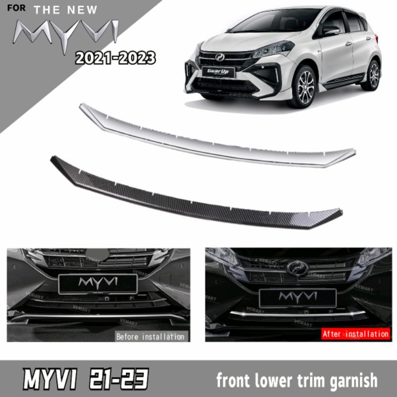 Vemart Perodua myvi 2021-2023 front lower trim garnish accessories myvi ...