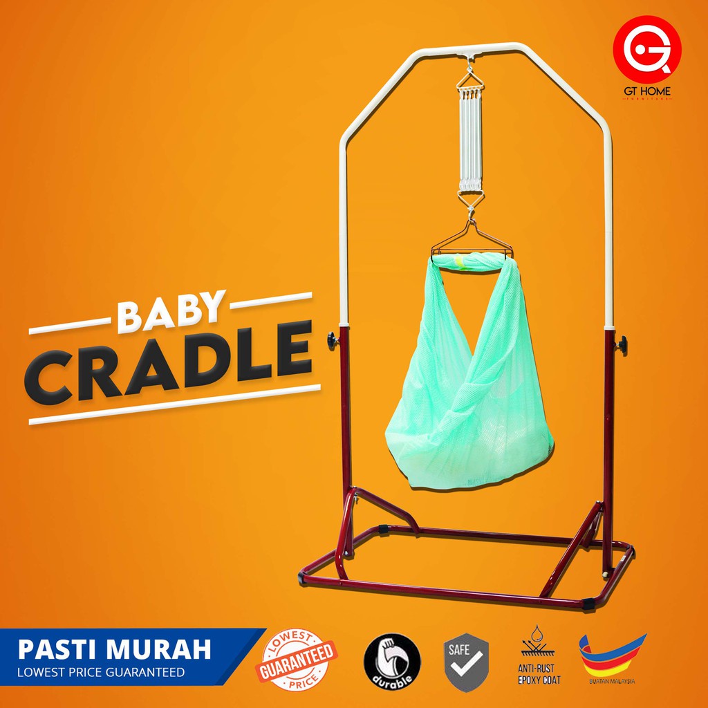 barang runcit GT Home Baby Spring Cot Stand/ Buaian Bayi/ Baby Cradle