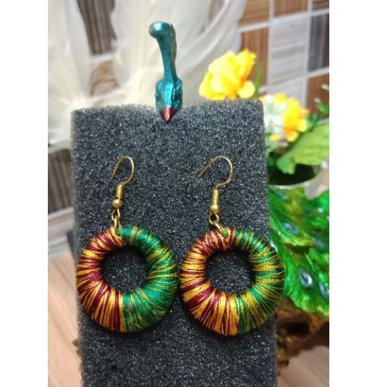 Silk thread hoop deals earrings