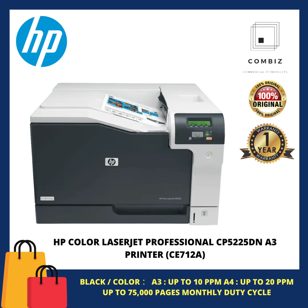 Hp Cp5225dn Color Laserjet Professional A3 Printer Ce712a Shopee Malaysia 6312