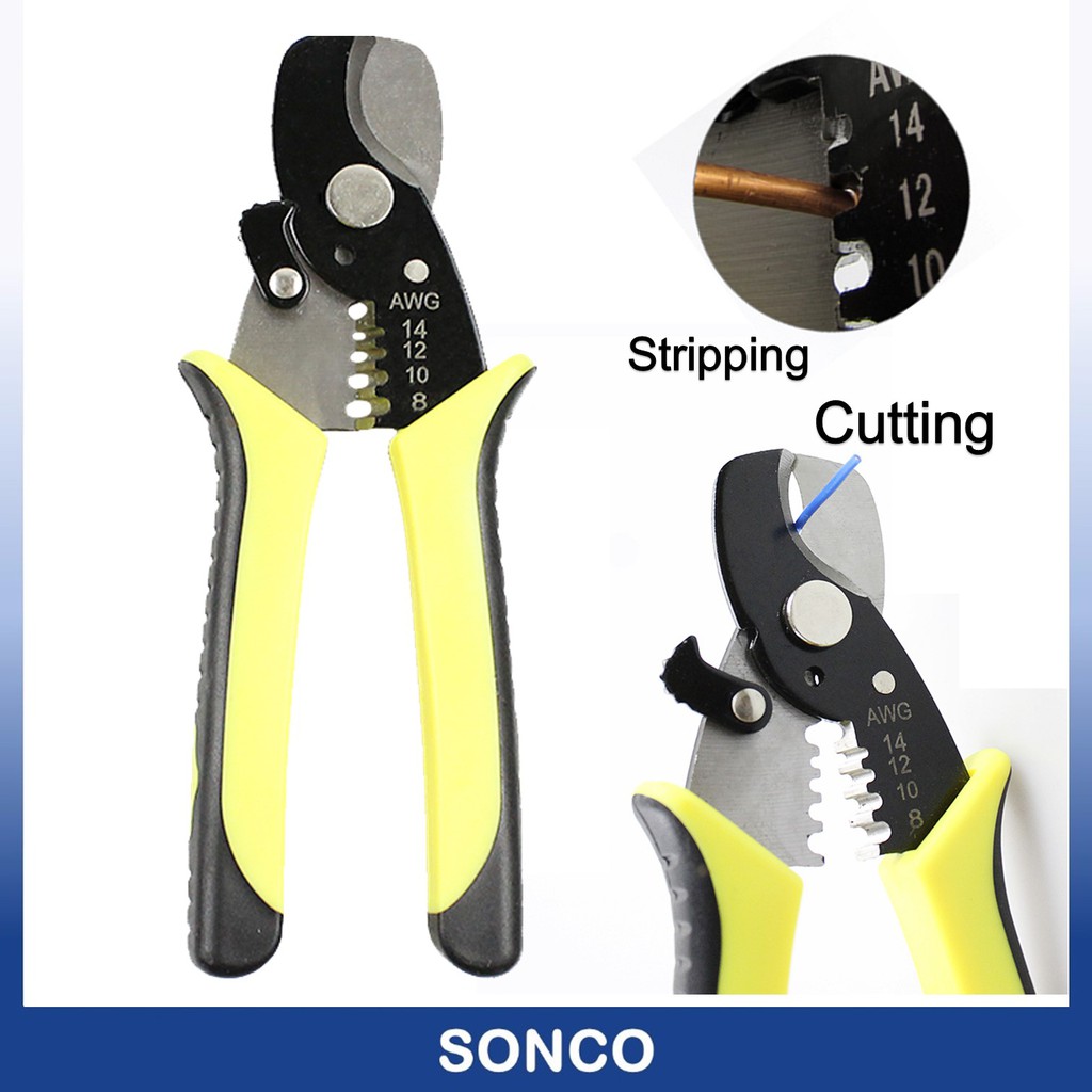 Network Cable Crimper Spring Loaded Wire Stripper / Automatic Wire ...