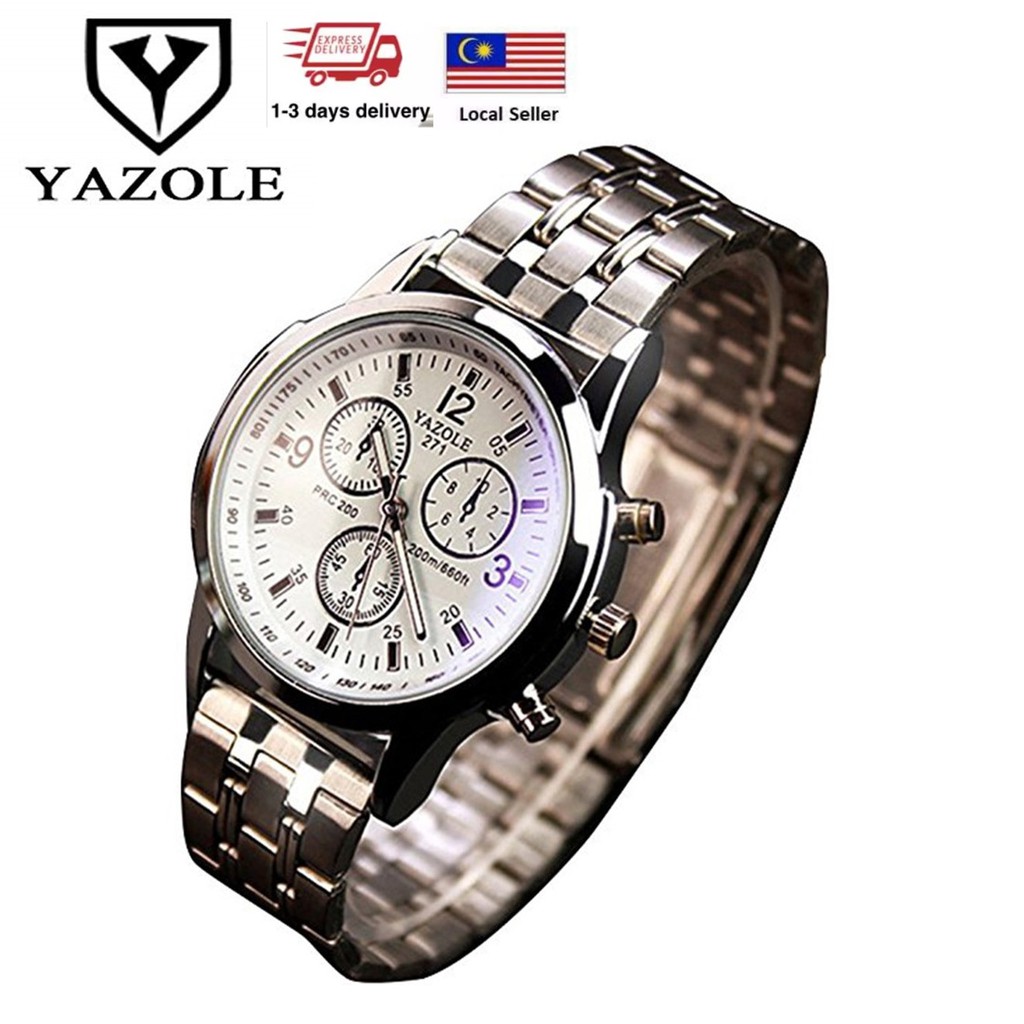 YAZOLE 271 Men Fashion Business Style Watch Waterproof Quartz Wrist Watch Shopee Malaysia
