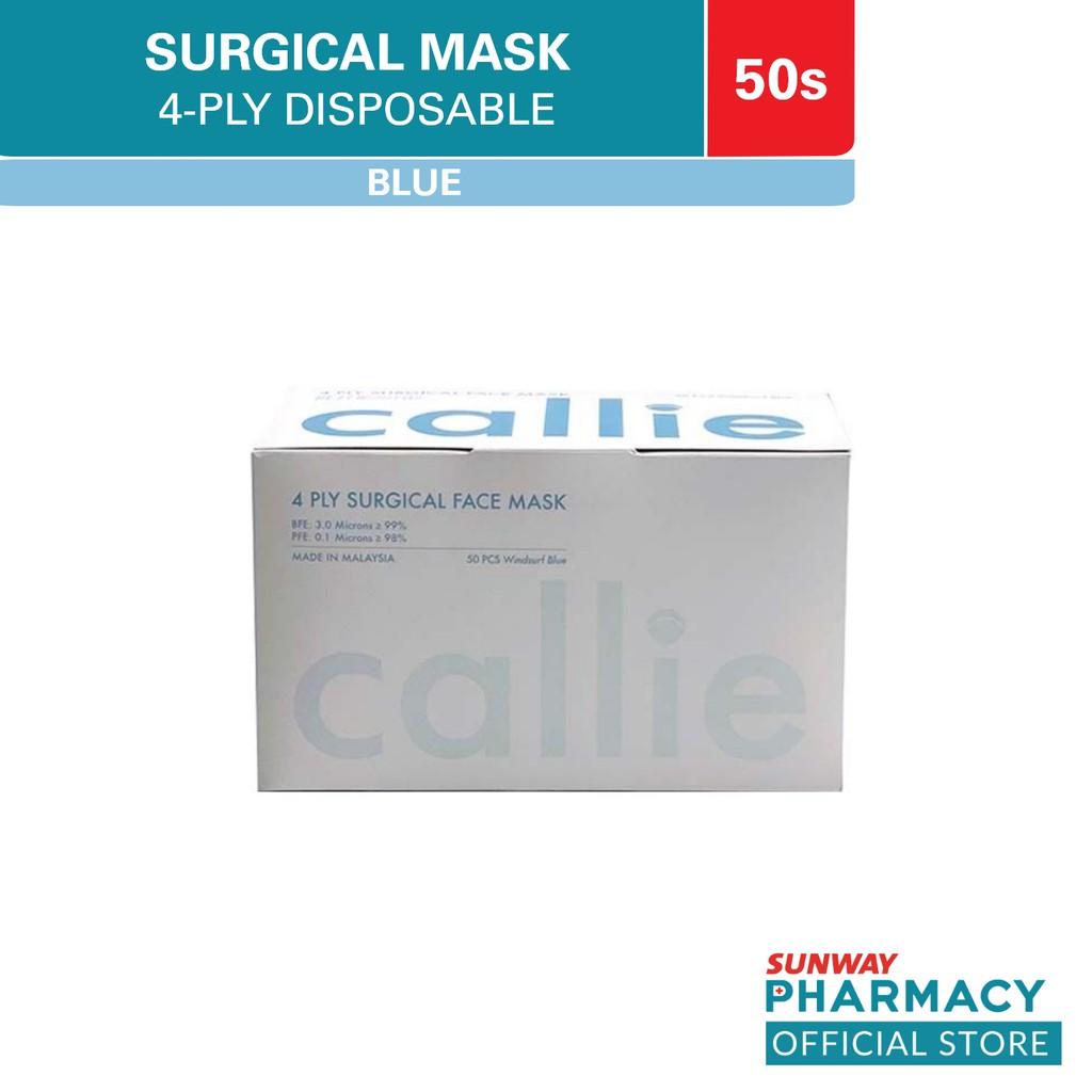 Callie 4 Ply Disposable Surgical Mask (50's) | Shopee Malaysia