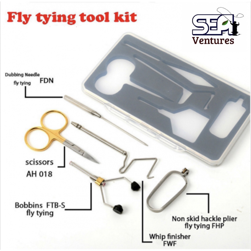 Fly tying travel tool kit, fly fishing and tying tools (ready stock