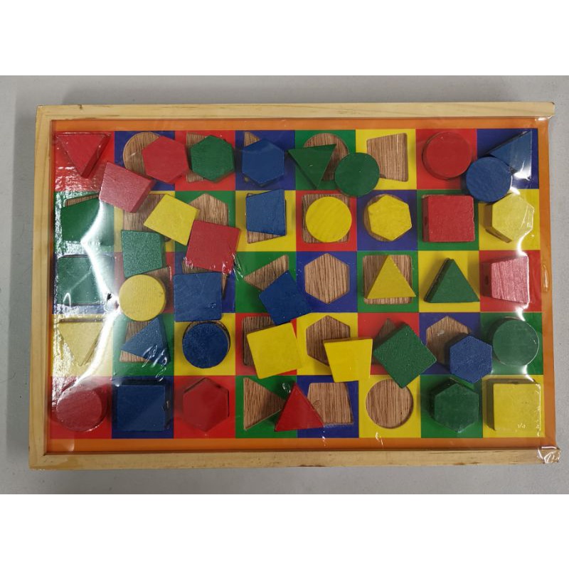 Let's Learn/ Count/ Play/ Shapes/ Colour wooden cube BIG block ...