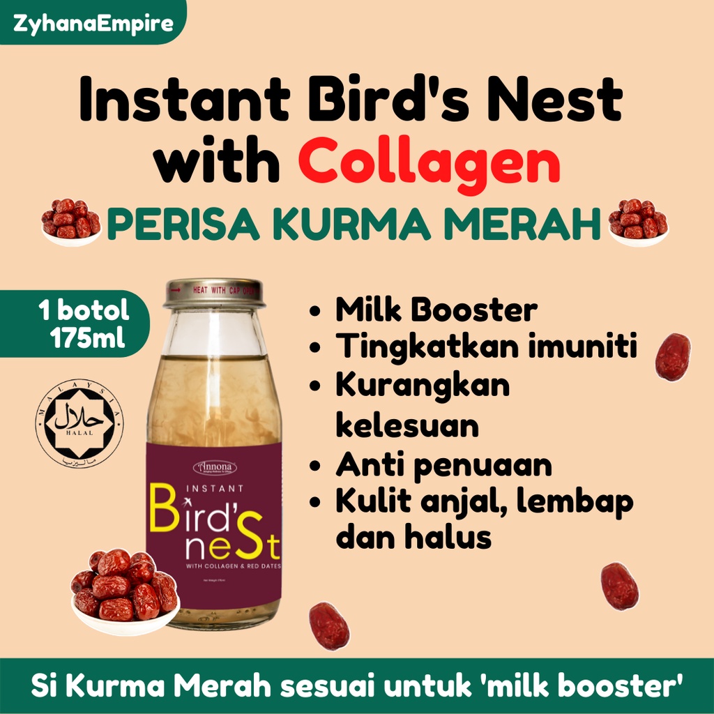 HALAL Bird Nest Anti Aging Acne Dull Skin Supplement Bird Nest Drink