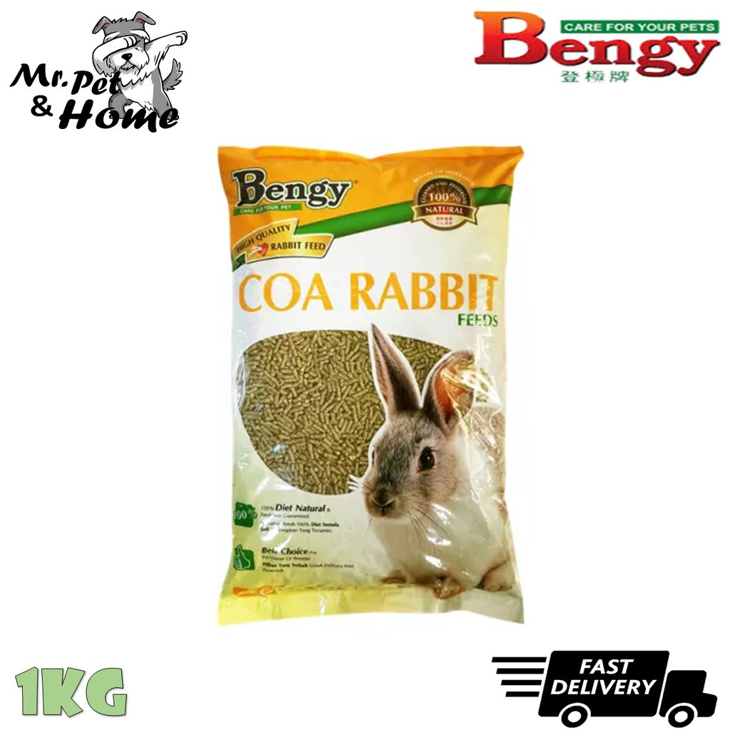 Bengy COA High Quality Rabbit Feed Food Makanan Arnab Pellet 1kg ...
