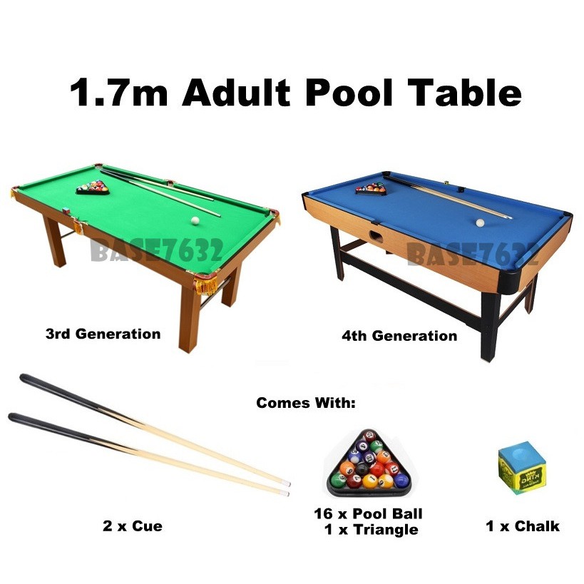 Upgraded 1.7m 170cm Adult Snooker Billiard Pool Table Balls Cues 2137.1