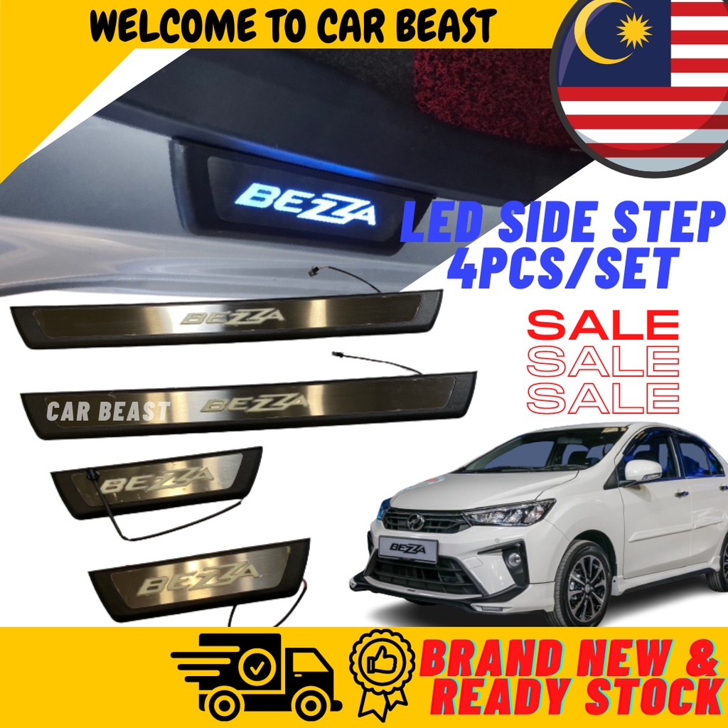 🔥Perodua BEZZA (all model) 🔥 LED SIDE STEP Blue LED Kicking Plate Side ...