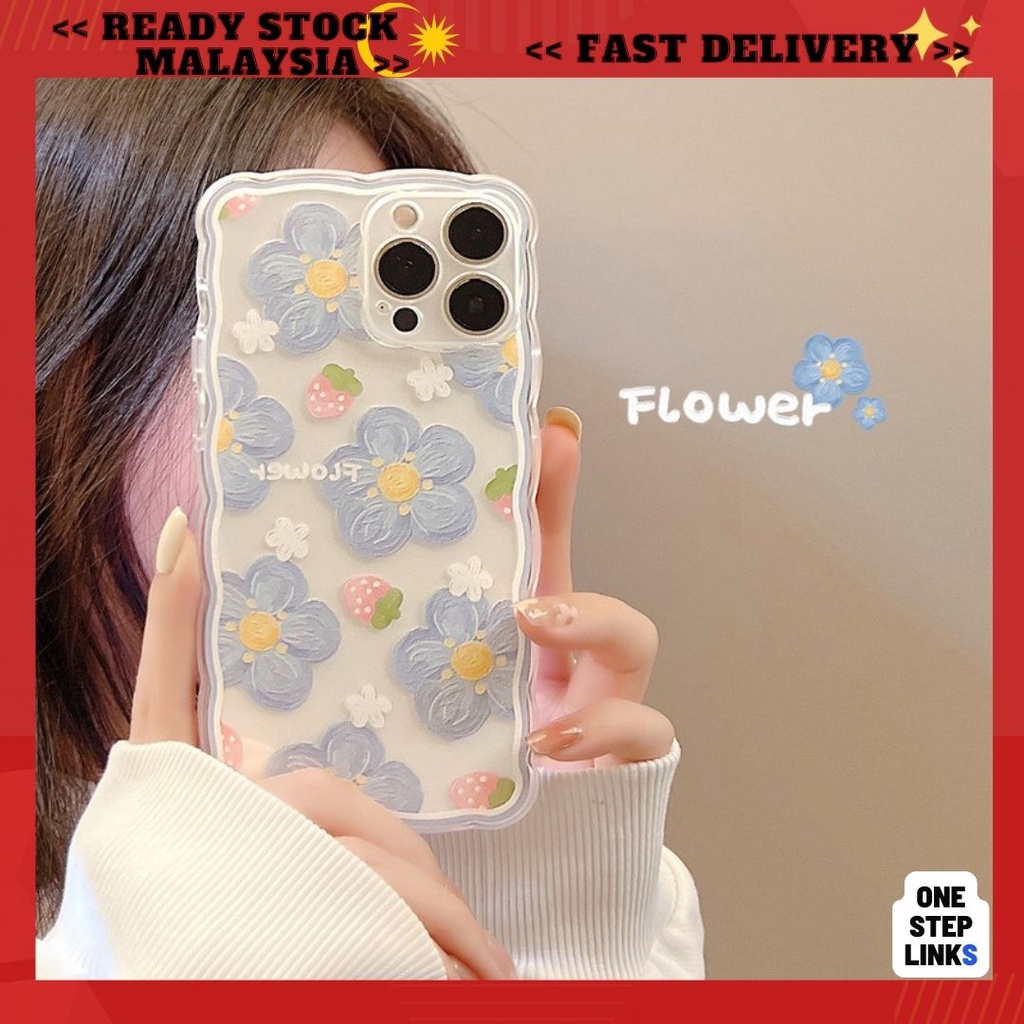 iPhone Case XR 11 12 13 14 Pro Wavy Side Transparent Anti Drop Clear