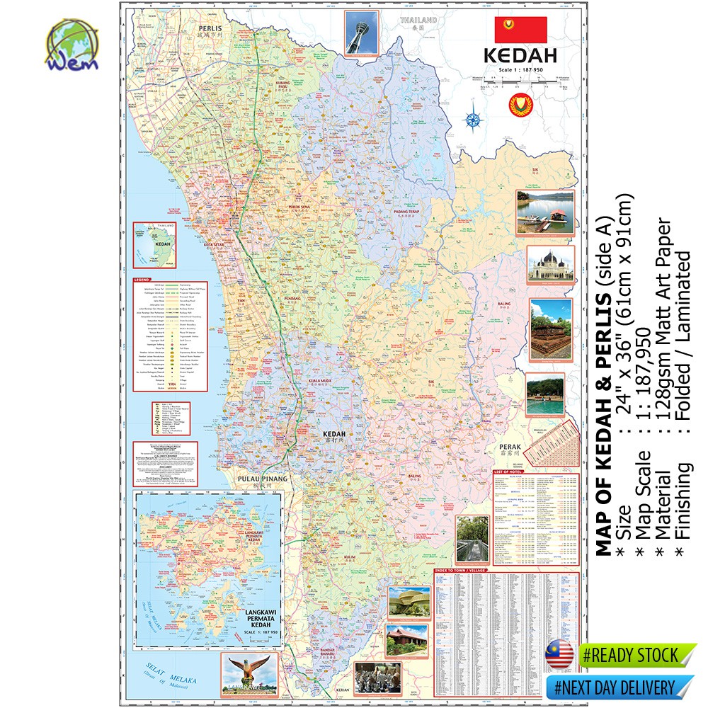 Road Map of Kedah & Perlis | Peta Panduan Jalan Kedah & Perli ...