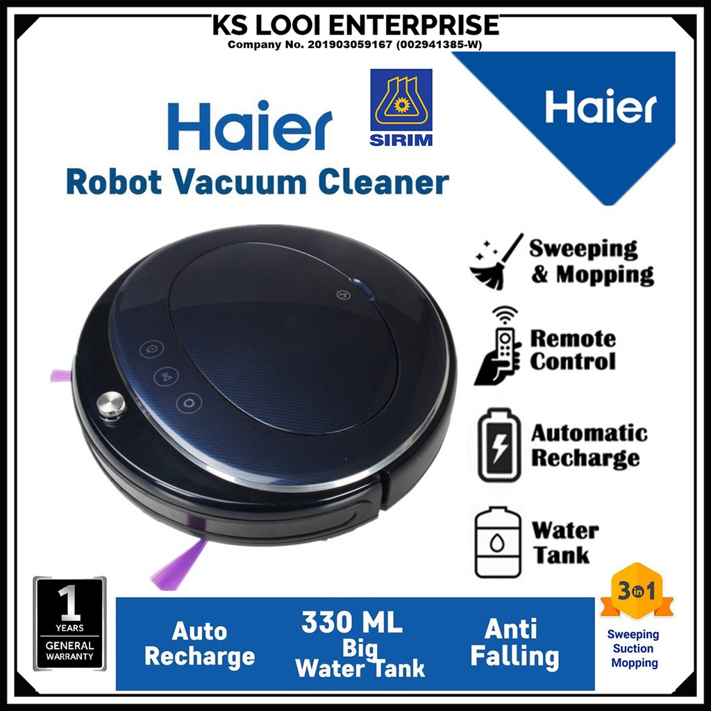 Haier Robot Vacuum Cleaner (HARVT360) with Malaysia 3 pin (Certified by SIRIM) Shopee Malaysia