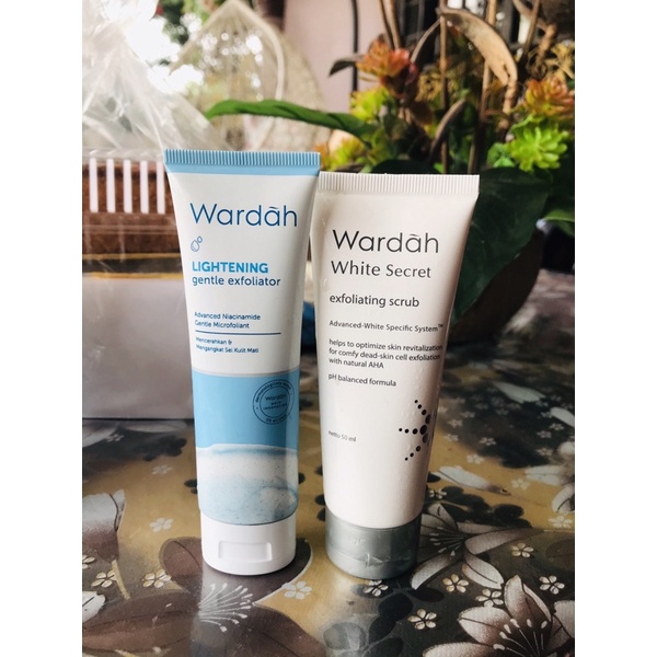 WARDAH EXFOLIATING SCRUB&WARDAH LIGHTENING GENTLE EXFOLIATER Shopee