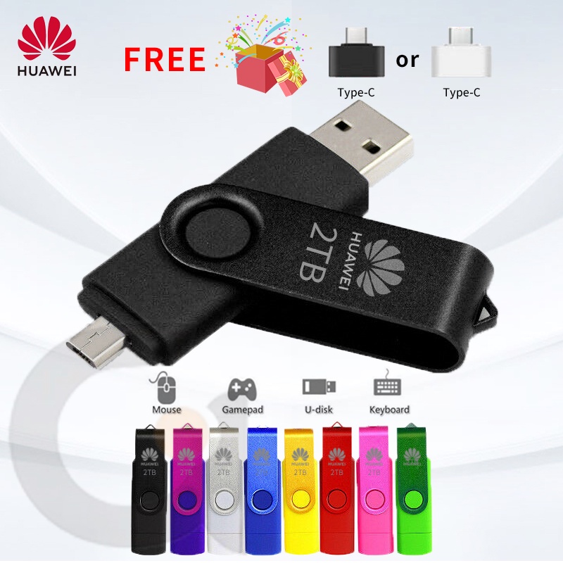Huawei USB 2.0 2TB Flash Drive 3 in 1 OTG Metal Anti Air Untuk PenDrive ...