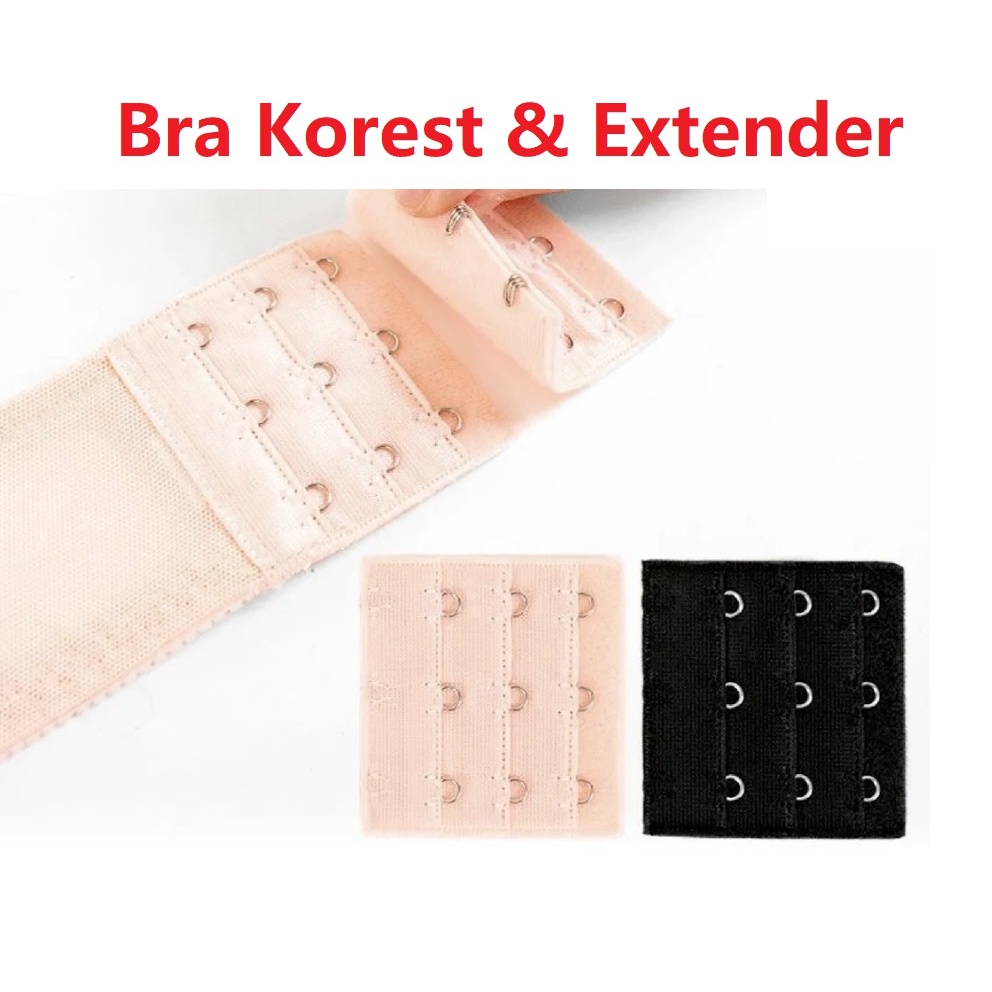Extender Bra 3 Hooks Bengkung Korset Girdle Extension Cangkuk Nursing