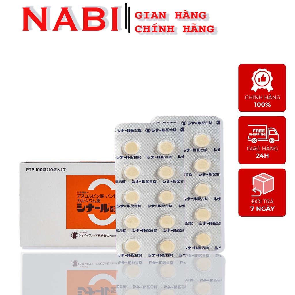 Vitamin C oral tablet whitens skin, fading dark spots Cinal C 100