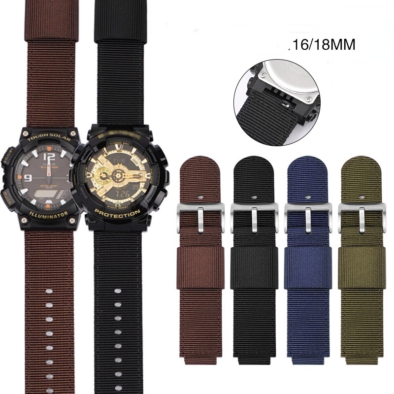 Cinturino per orologio in tela di Nylon 16mm adattatore per