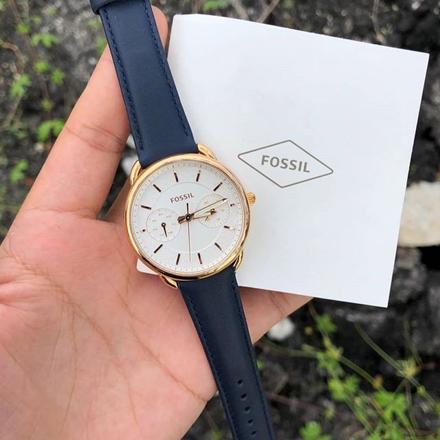 OFFICIAL WARRANTY Fossil Women s ES4260 Tailor Multifunction Navy Blue Leather Watch 2 Years International Warranty Shopee Malaysia