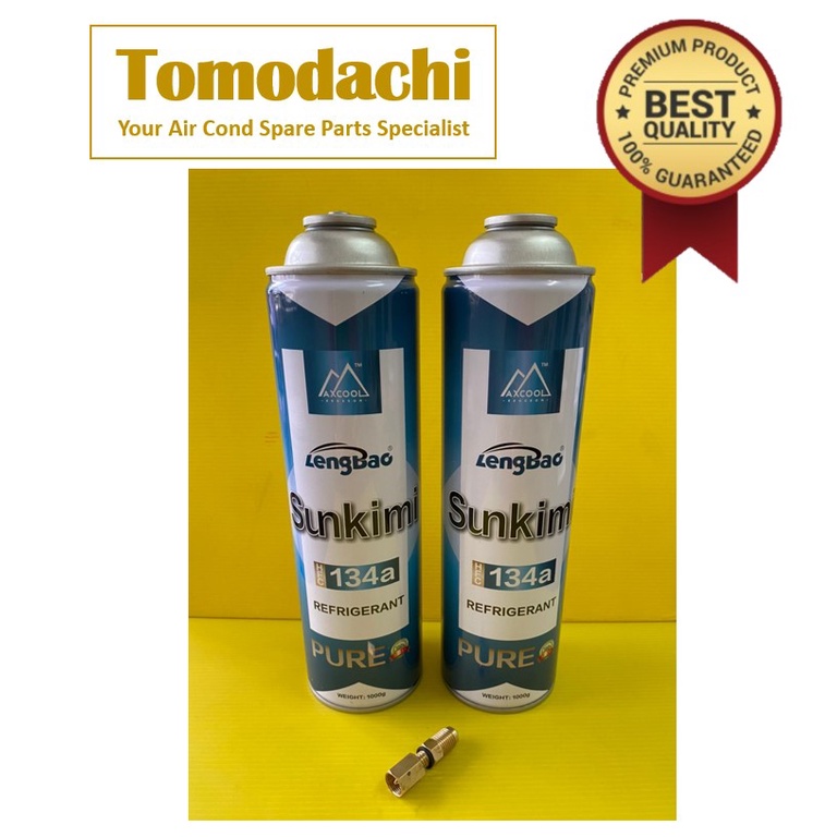TOMODACHI Aircond Gas r134a for Car DIY (1000g) Gas r134a for