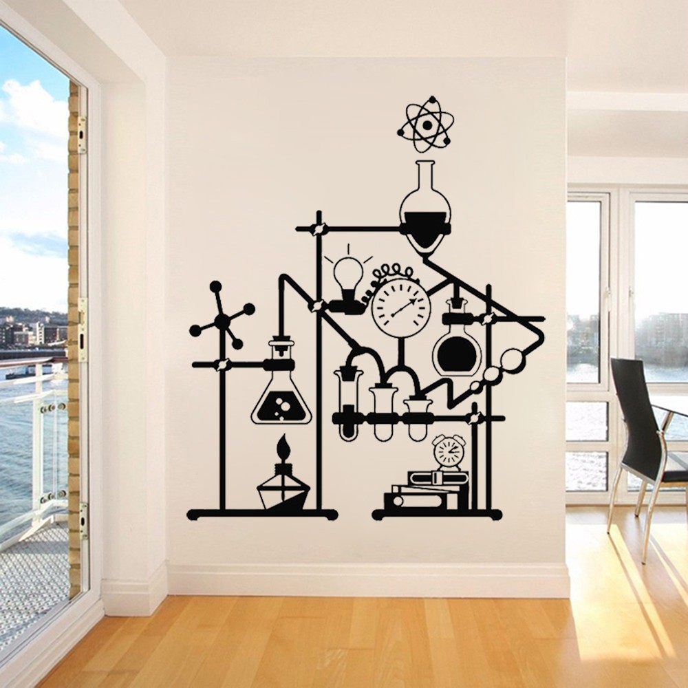 Science Experiment Wall Decal Vinyl Laboratory Wall Stickers Chemistry ...