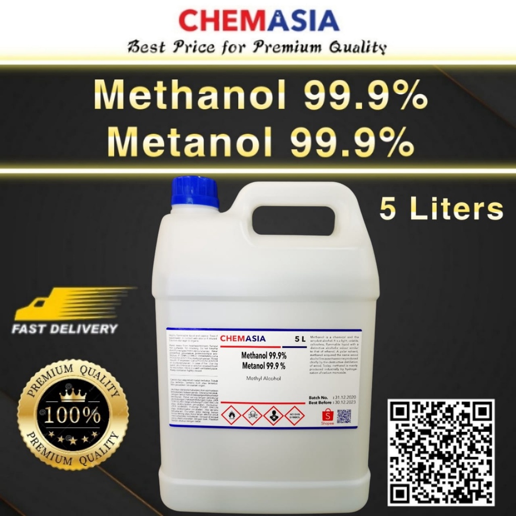 [READY STOCK] 5 Liters Methanol / Metanol / Methyl Alcohol 99.9% AR ...