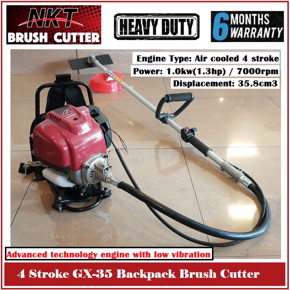 NKT 4-Stroke 35cc Backpack Brush Cutter GX35 - Heavy Duty type - 6 ...