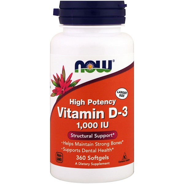 Now Foods, Vitamin D-3 1000 / 5000 / 10000 IU 120 / 240 / 360 Softgels (Vitamin D3 / D 3 strong bones &amp; immune system)