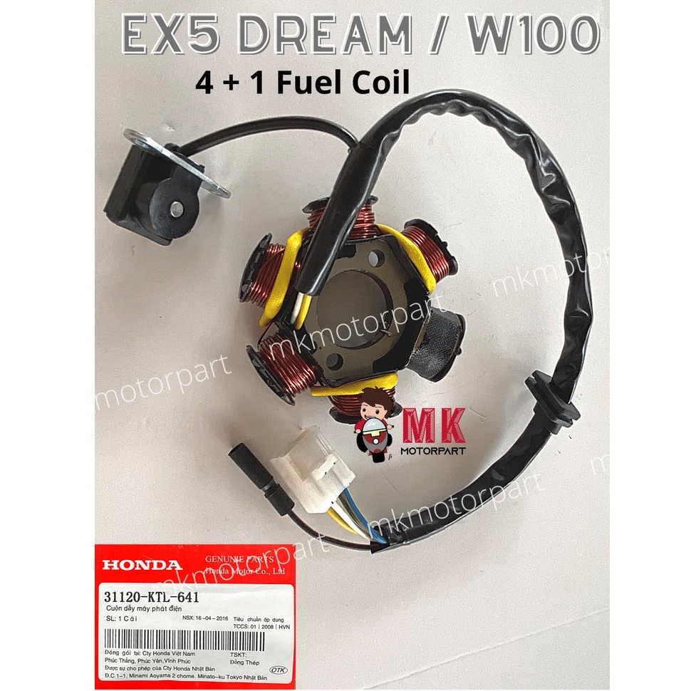 ( ELECTRIC STARTER ) Honda EX5 DREAM / Wave100 Fuel Coil / Coil