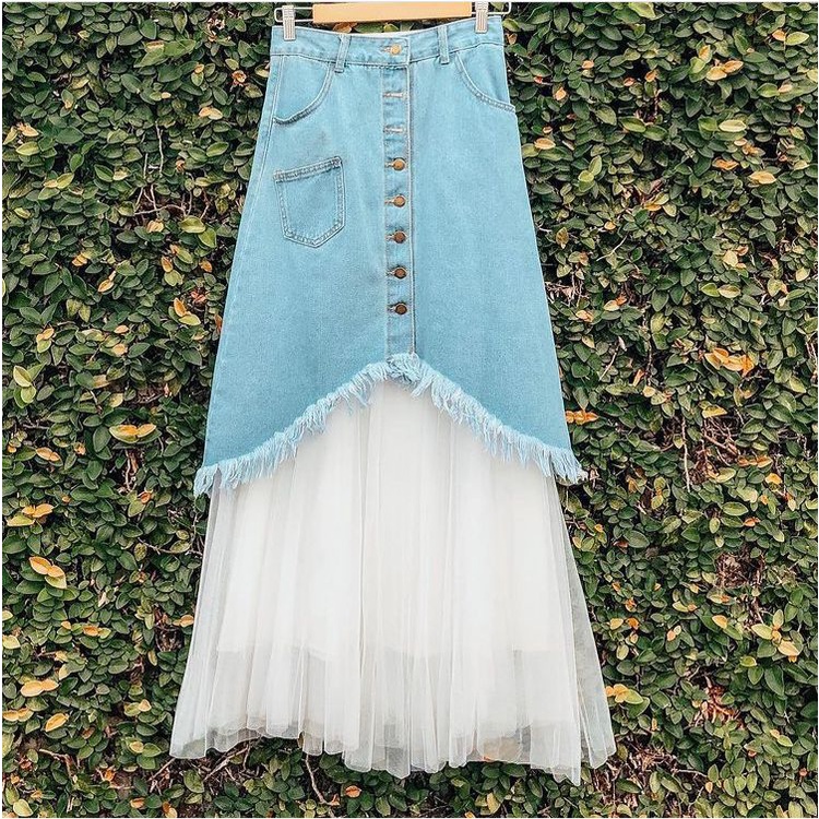 JAMIE DENIM 2 IN 1 TULLE SKIRT Shopee Malaysia