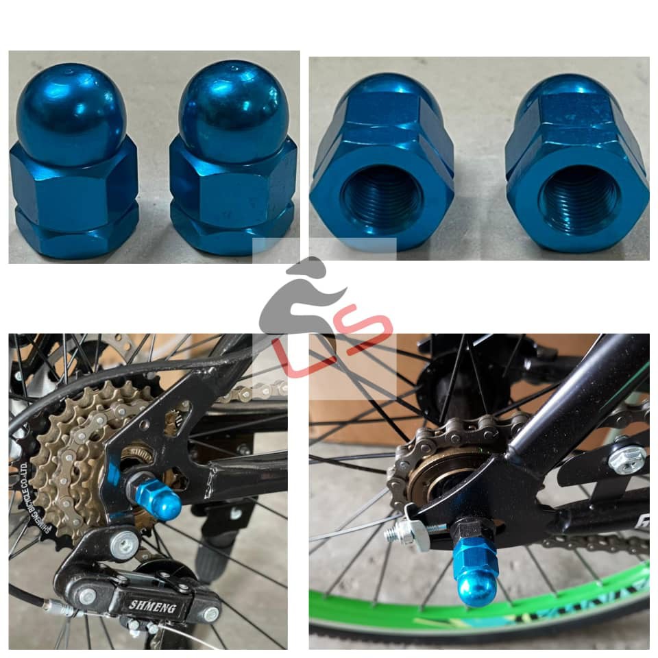 Bicycle axle 2024 nut caps