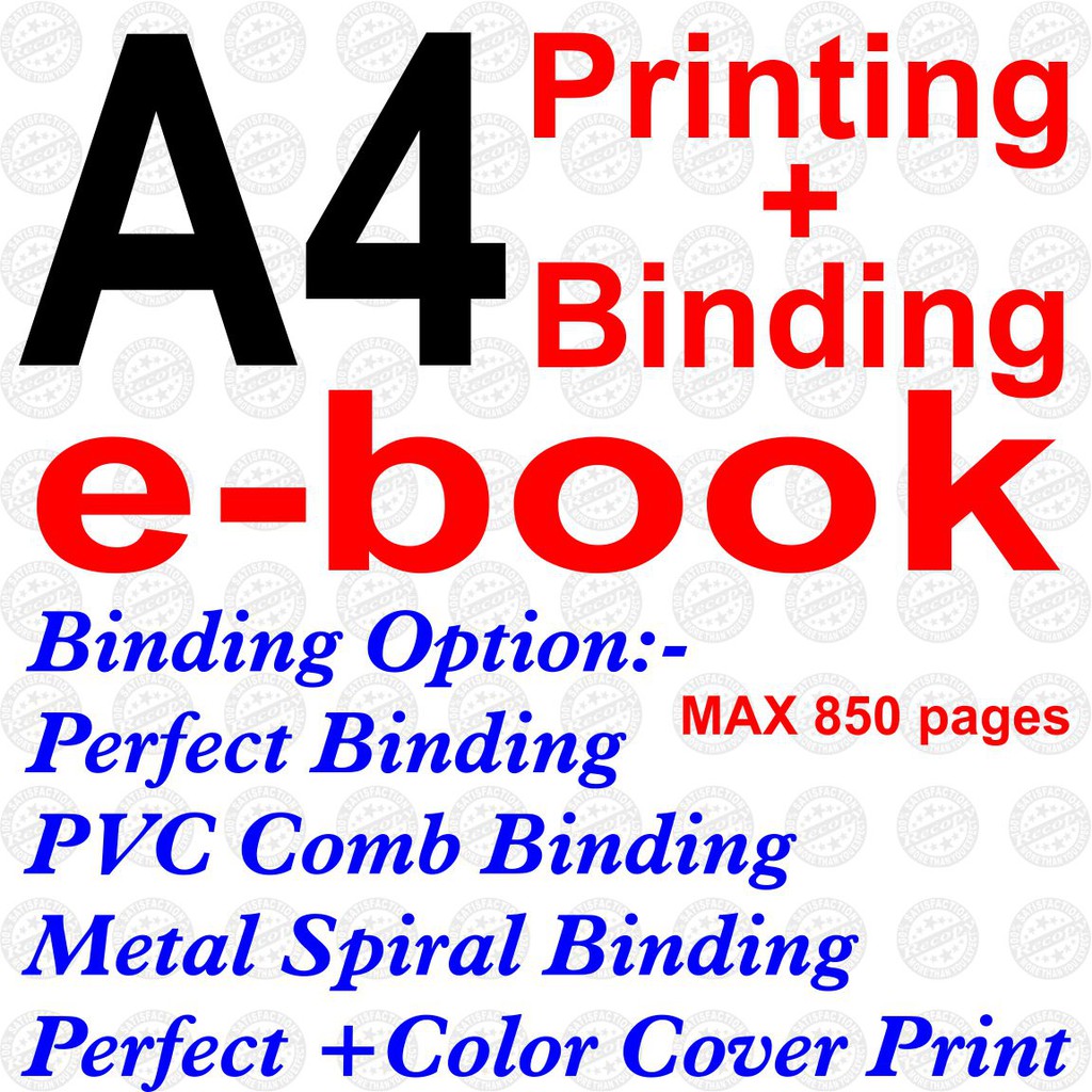 Printing+Binding A4 Black & White Double Sided Paper Printing