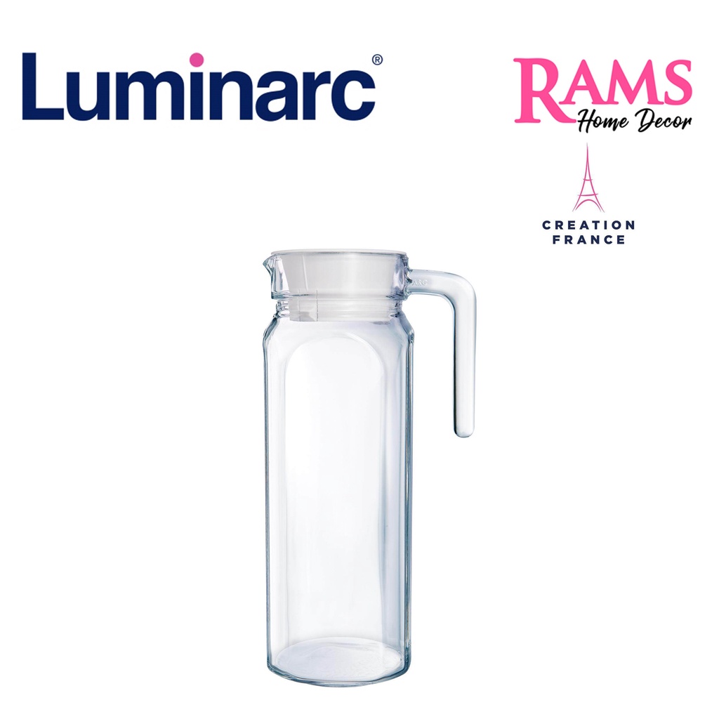 Luminarc 1000ml Glass Jug With Lid Fridge Jug Glass Pitcher Glass Jug Juice Pitcher 5308