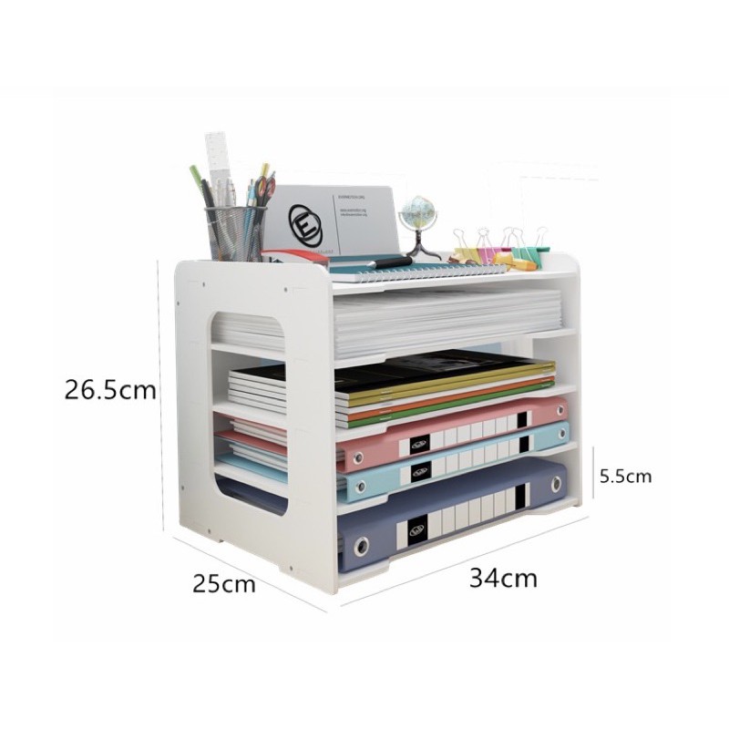 DIY File Rack Multilayer Shelf Office School Desk Rak Paper Storage
