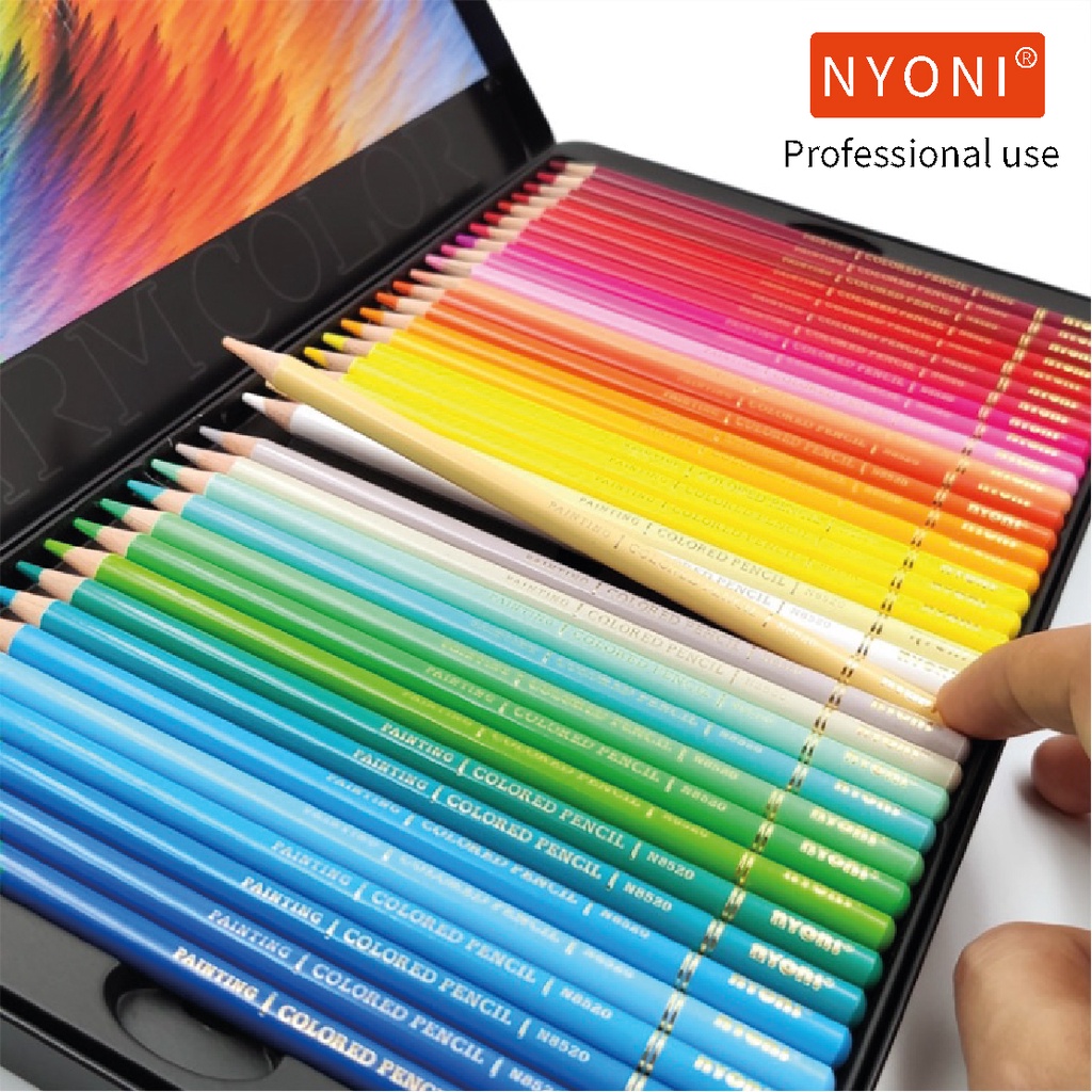 NYONI Color Pencil Art Professional Water-soluble Oil Pencils Soft Core ...