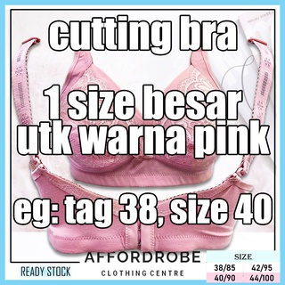 42-52 Big Plus Size Bra Full Cup C Cotton Lace Non-Wired Strap No  Padding/Baju Dalam Coli Wanita Bra Lembut Saiz Besar