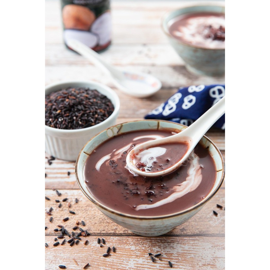 RenYi TCM PJ Black Glutinous Rice with Coconut Milk Dessert Bubur Merah Hitam Pandan 椰奶黑糯米/紫米露糖水