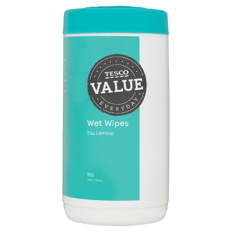 Tesco Everyday Value Wet Wipes 100 Sheets 311g Shopee Malaysia
