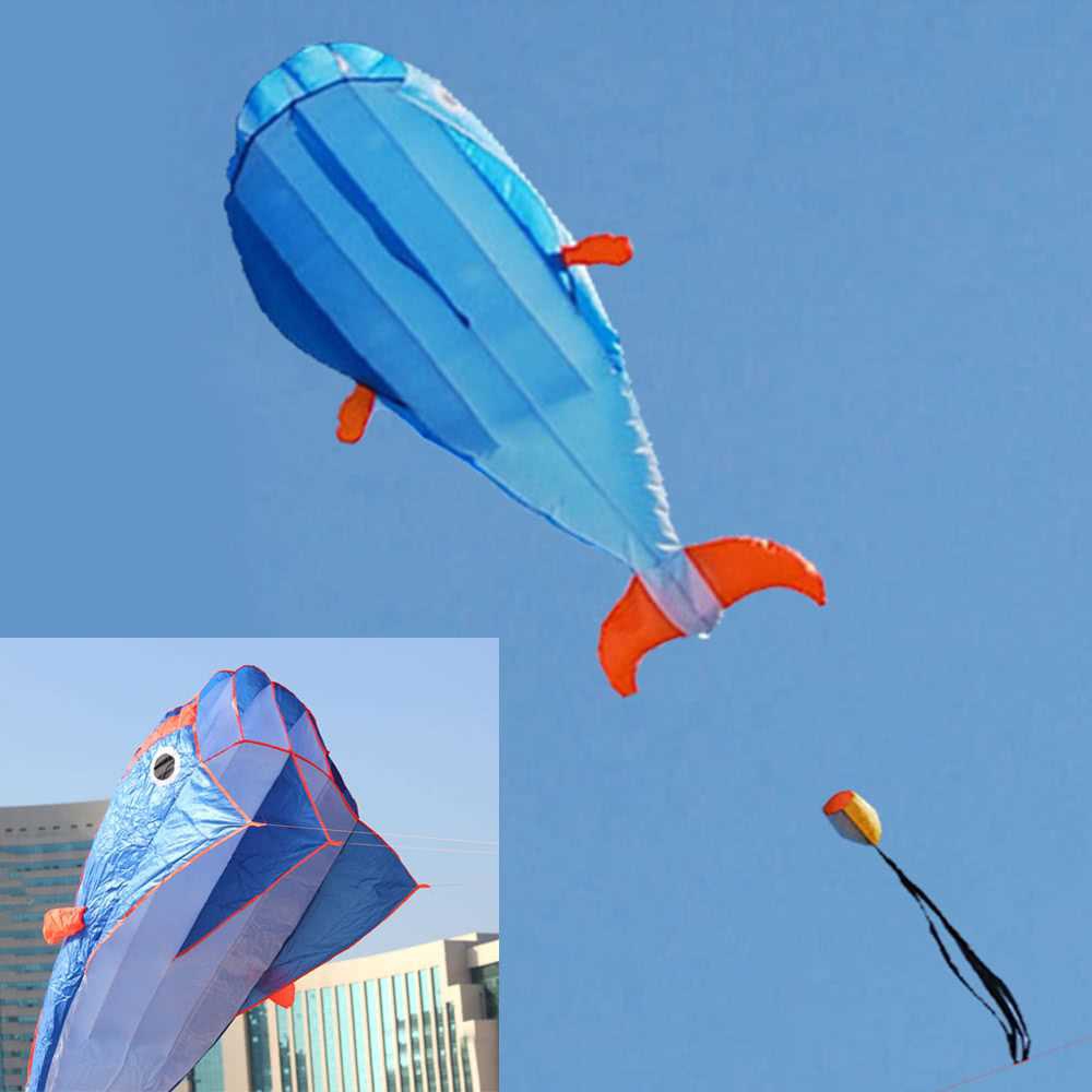 3D Dolphin Kite Huge Frameless Soft Parafoil Kite Outdoor