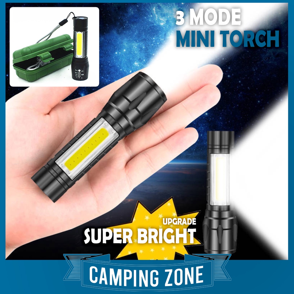 3 Mode USB Rechargeable High Power Mini LED W513 Torchlight OR Solar ...