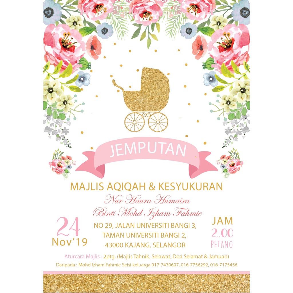 Welcome Board untuk Majlis Aqiqah/Kesyukuran/Cukur Jambul (Ikut Design ...