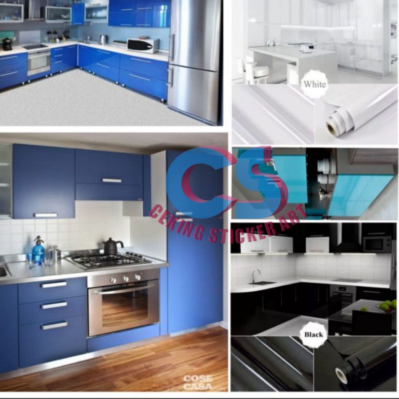 HITAM PUTIH Wall STICKERS SCKOTLET CLOSET AND KITCHEN TABLES PLAIN ...